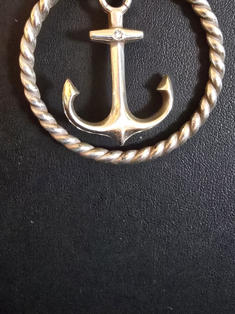 Brighton Silver Anchor in Twisted Rope Circle Necklace - Picture 3 of 4